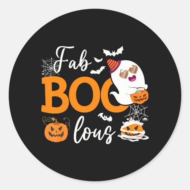 Fab Boo Lous Niedlich Ghost Halloween Runder Aufkleber (Vorderseite)