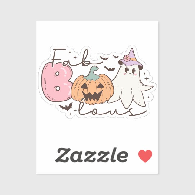 Fab-boo-lous Retro Groovy Halloween Aufkleber (Blatt)