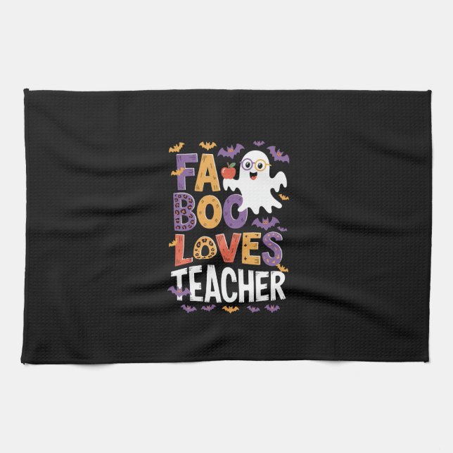 Fab Boo Lous Retro Halloween Geschirrtuch (Horizontal)