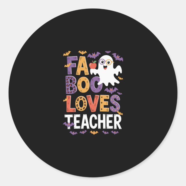 Fab Boo Lous Retro Halloween Runder Aufkleber (Vorderseite)