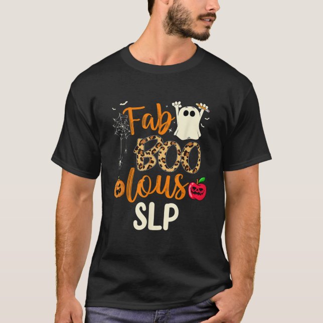 Fab Boo Lous SLP Leopard Spooky Halloween-Kostüm T-Shirt (Vorderseite)