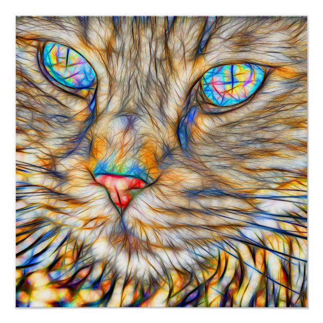 Fab Cat Art 20" x 20", Poster Paper (Semi-Gloss) (Vorderseite)