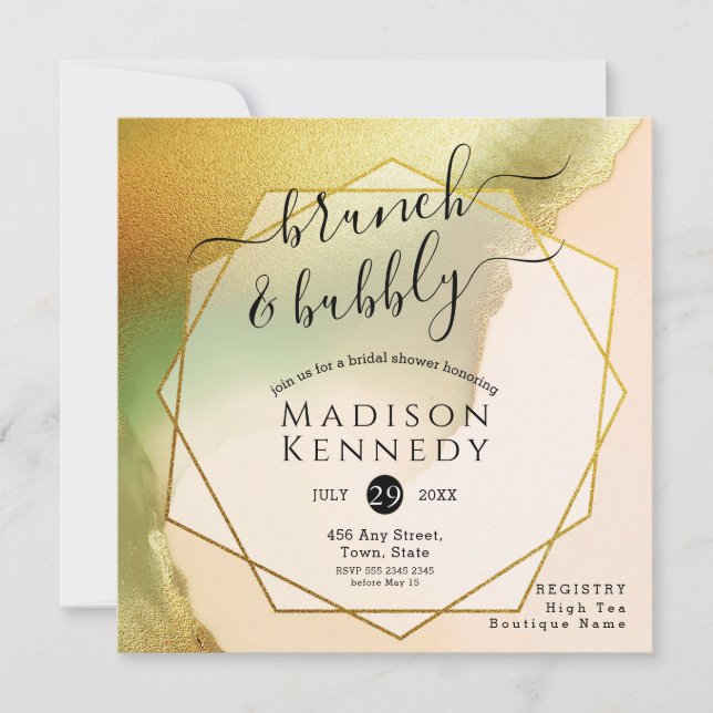 Fab Chartreuse 🤵 kühne & stilvolle Budgetheirat Einladung (Vorderseite)