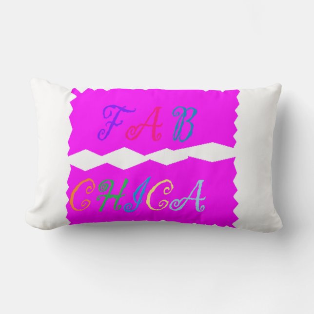 FAB CHICA LOGO Vibrant lush plush posa Lendenkissen (Vorderseite)