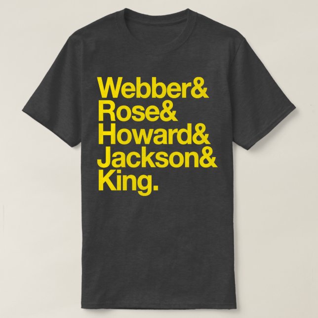 Fab Five Basketball Gelb T-Shirt (Design vorne)