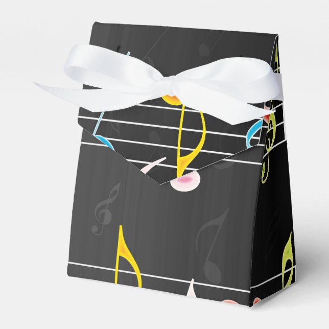 Fab-Musiknoten auf schwarz Geschenkschachtel (Vorderseite)