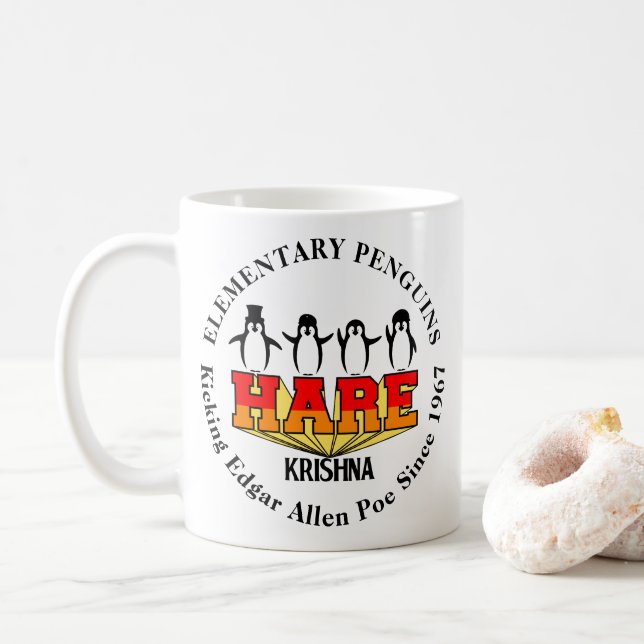 Fab Vier Elementarpinguine Kaffeetasse (Mit Donut)