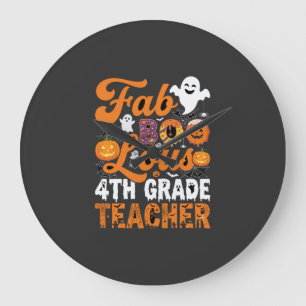 Fabel-hafte 4. Klasse Lehrer Halloween Große Wanduhr
