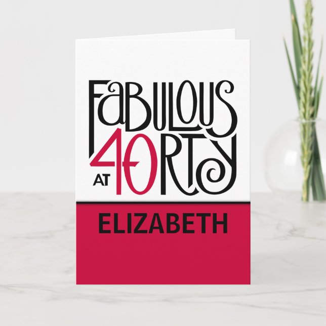 Fabelhaft bei 40 rot karte (Vorderseite)