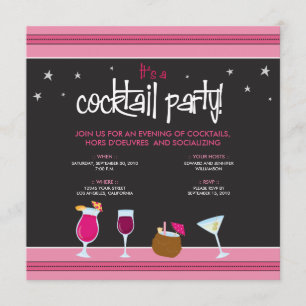 Fabelhaft festliches Cocktail-Party (fuschia) Einladung