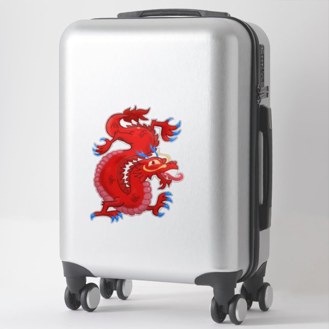 Fabelhaft, rot, orientalischer Drache Aufkleber (Koffer)