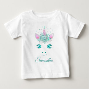Fabelhaft Süße Einhorn Blumen Gesicht 1 Baby T-shirt