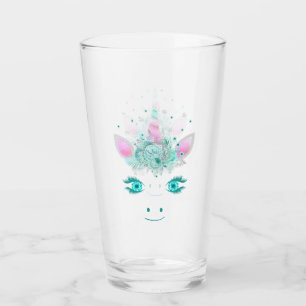 Fabelhaft Süße Einhorn Blumen Gesicht 1 Glas