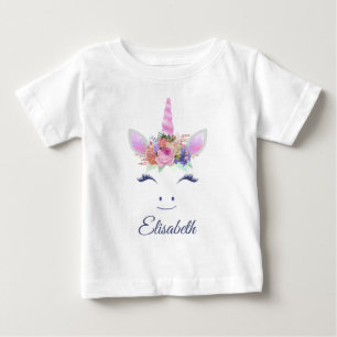 Fabelhaft Süße Einhorn Blumen Gesicht 2 Baby T-shirt