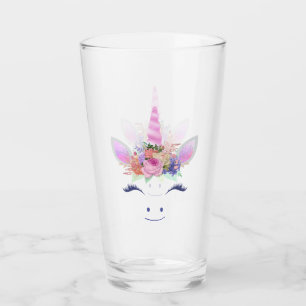 Fabelhaft Süße Einhorn Blumen Gesicht 2 Glas
