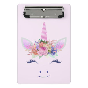 Fabelhaft Süße Einhorn Blumen Gesicht 2 Mini Klemmbrett