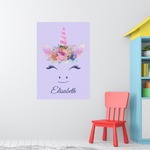 Fabelhaft Süße Einhorn Blumen Gesicht 2 Poster
