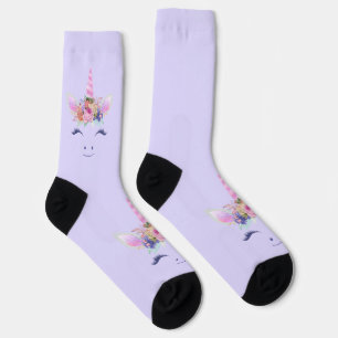 Fabelhaft Süße Einhorn Blumen Gesicht 2 Socken