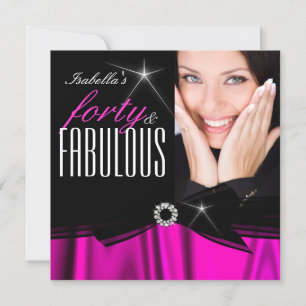 Fabelhafte 40 Heiß Rosa Seide Schwarzer Eleganter  Einladung