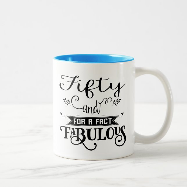 Fabelhafte 50. Geschenk-Tasse des Zweifarbige Tasse (Rechts)