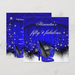 Fabelhafte 50 königsblaue High Heels mit Federn zu Einladung