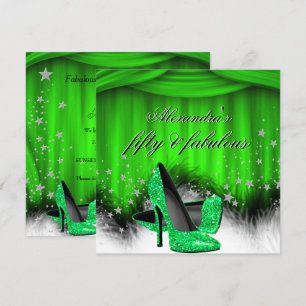 Fabelhafte 50 Limettengrüne High Heels Feder Gebur Einladung