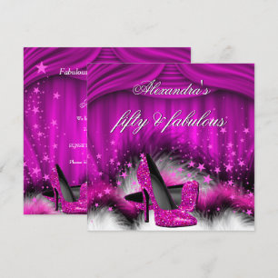 Fabelhafte 50 Pflaumenrosa High Heels Federn Gebur Einladung