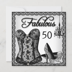 Fabelhafte 50 schwarze weiße Korsett-High-Heels-Pa Einladung