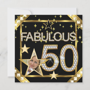 Fabelhafte 50er Retro Glamour Hollywood Gold Foto Einladung