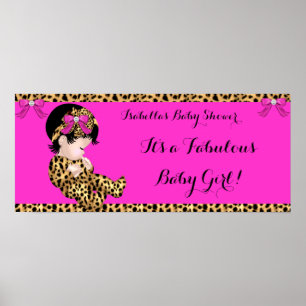 Fabelhafte Babyparty Baby Süßes Mädchen Leopard Ro Poster