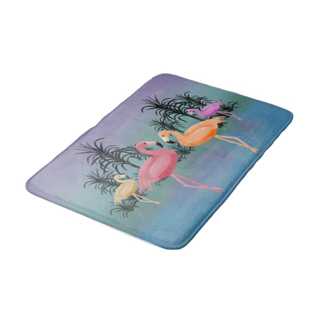 Fabelhafte Flamingos Badematte (Schrägansicht)
