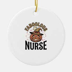 Fabelhafte Halloween-Kürbis-Krankenschwester im Vi Keramik Ornament
