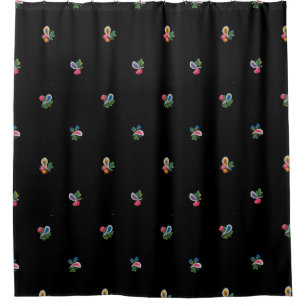 Fabelhafte helle Blumen, Blätter und Paisley-Muste Duschvorhang