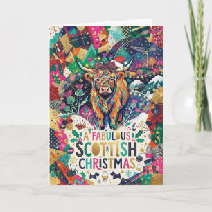 Fabelhafte schottische Weihnachts-Hochlandkuhkarte Karte