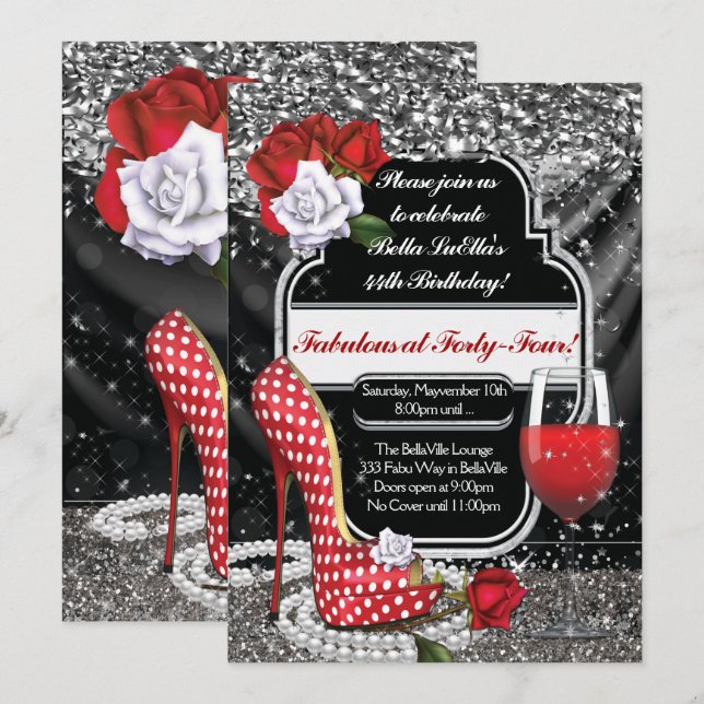 Fabelhafte und kokette Party Einladungen (Vorne/Hinten)