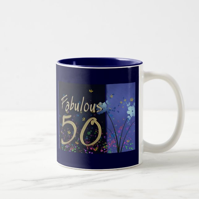 Fabelhafter 50. Geburtstag! Zweifarbige Tasse (Rechts)