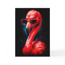 Fabelhafter Flamingo mit Sonnenbrille Karte