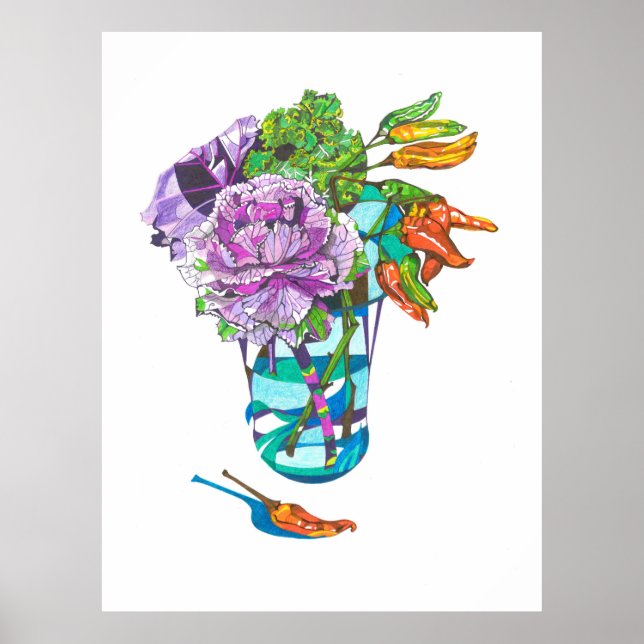 Fabelhafter Herbstlicher Pflanzenstrauß Poster (Vorne)