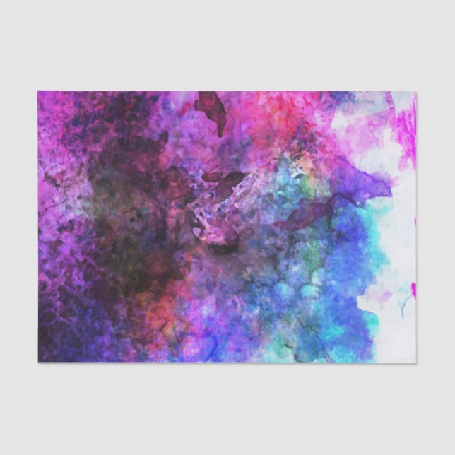 Fabelhafter lila Watercolor abstrakt Seidenpapier (Vorderseite)