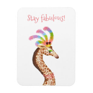 Fabelhafter Regenbogengiraffe-Magnet Magnet