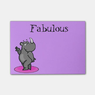 Fabelhafter Rhino-Cartoon Post-it Klebezettel