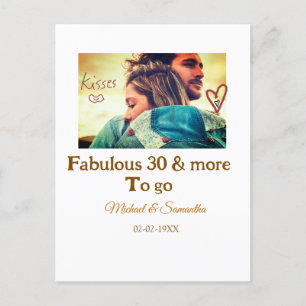 Fabelhaftes 30-Jahres-Jubiläum Name Foto Datum Postkarte
