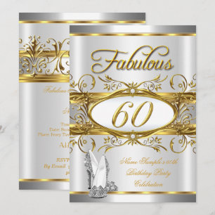 Fabelhaftes 60. Geburtstags-Gold-Silber-Hohe Absät Einladung