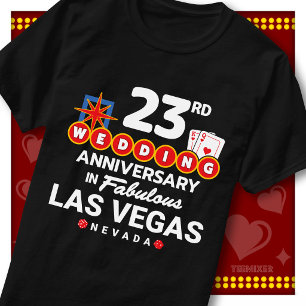 Fabelhaftes Las Vegas 23. Hochzeitspaar-Jubiläum T-Shirt