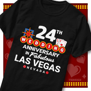 Fabelhaftes Las Vegas 24. Hochzeitspaar-Jubiläum T-Shirt