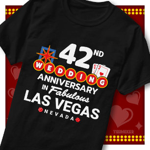 Fabelhaftes Las Vegas 42. Hochzeitspaar-Jubiläum T-Shirt