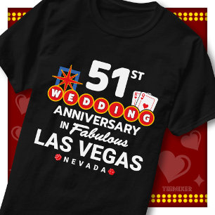 Fabelhaftes Las Vegas 51. Hochzeitspaar-Jubiläum T-Shirt