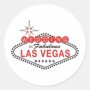Fabelhaftes Las Vegas Hochzeits-Template Anpassbar Runder Aufkleber