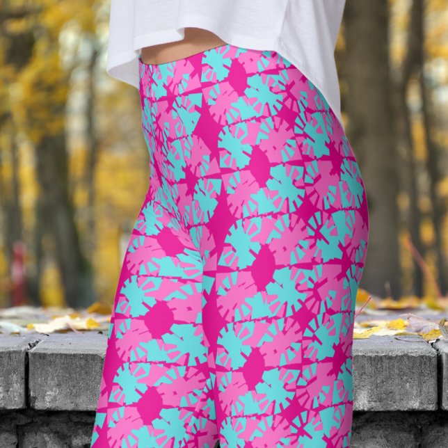 Fabelhaftes, rosa Phasenverschiebungsmuster Leggings (Phase Shift on Hot Pink Leggings)