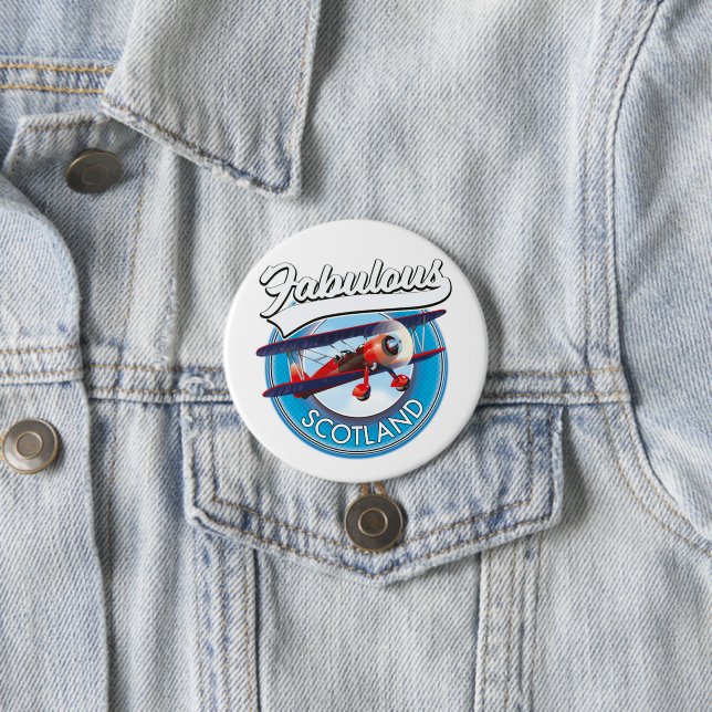 Fabelhaftes Schottland Retro-Reisepatch Button (Beispiel)